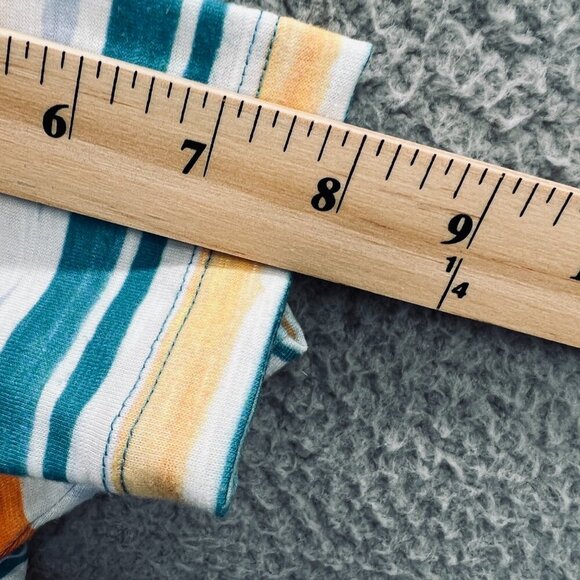 Alfred Dunner Women Top Small Blue Orange Short‎ Sleeve Pullover Shirt Pineapple - Picture 9 of 9